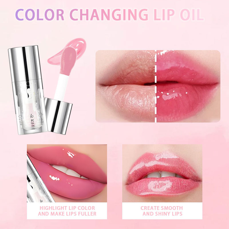 QICIY six-color pearlescent color-changing lip gloss cares for lips soft and smooth lip oil