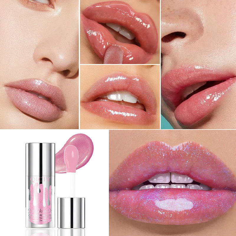 QICIY six-color pearlescent color-changing lip gloss cares for lips soft and smooth lip oil
