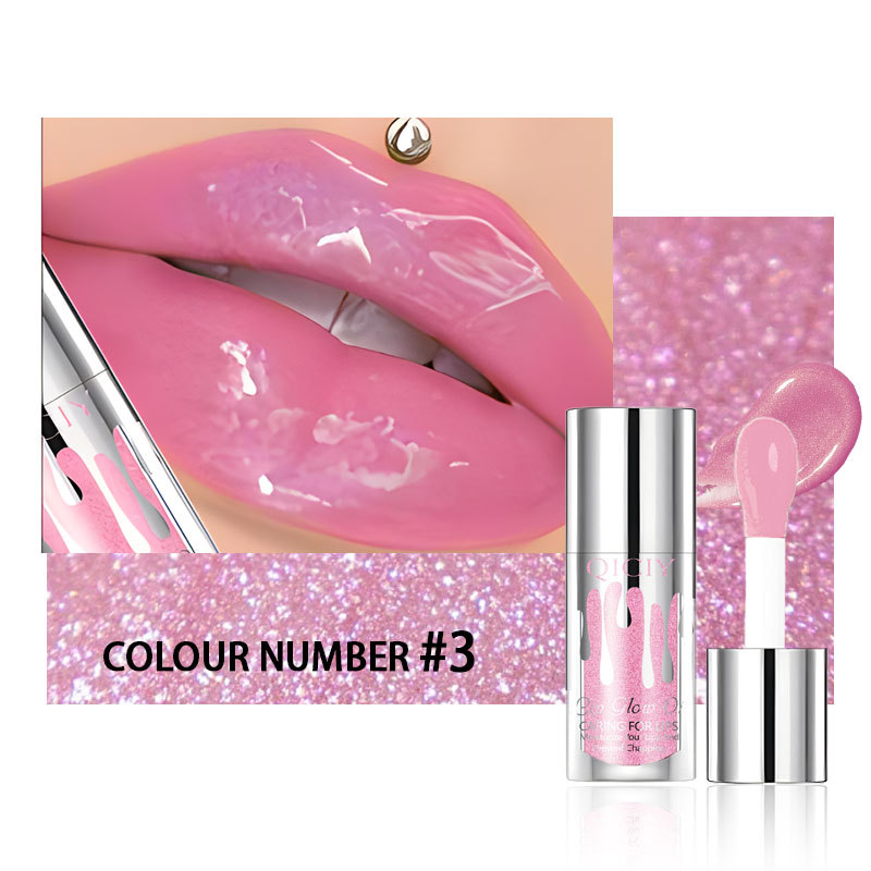 QICIY six-color pearlescent color-changing lip gloss cares for lips soft and smooth lip oil