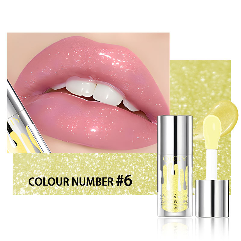 QICIY six-color pearlescent color-changing lip gloss cares for lips soft and smooth lip oil
