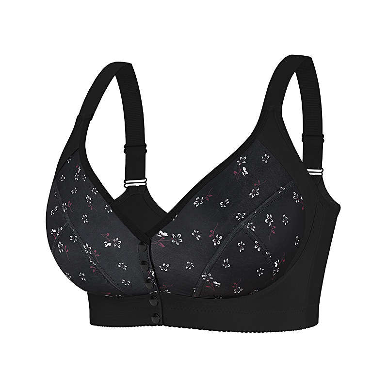 0XL-7XL Extra Large Size Bra European and American Sizes Adjustable Shoulder Straps Popular Printed Front Button Large Size Bra
