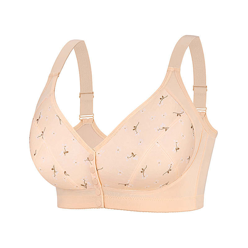 0XL-7XL Extra Large Size Bra European and American Sizes Adjustable Shoulder Straps Popular Printed Front Button Large Size Bra