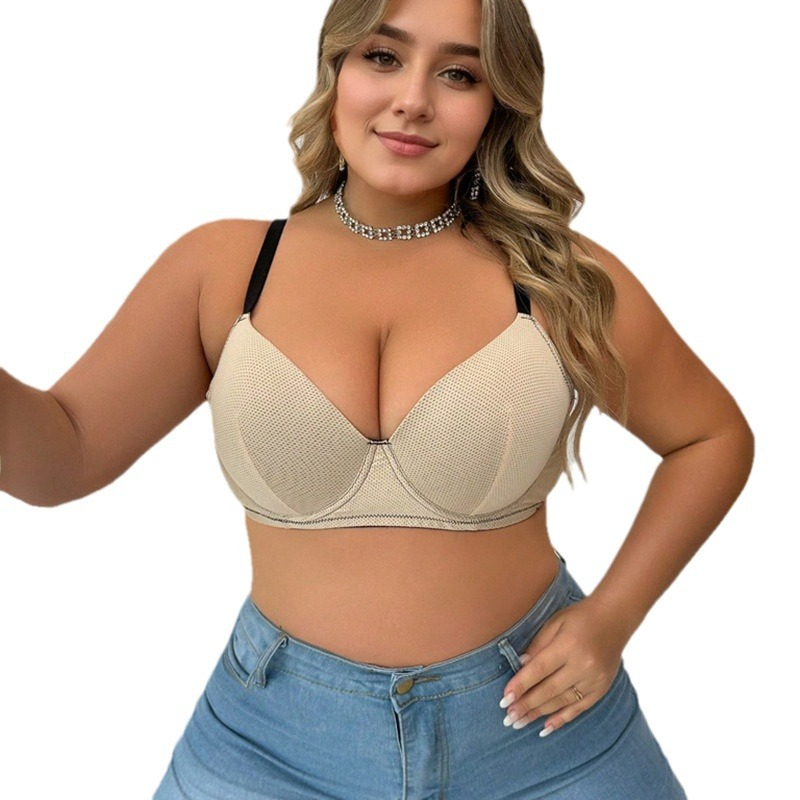New large size underwear seamless bra with underwire push-up bra comfortable front button breathable bra