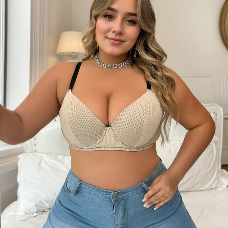 New large size underwear seamless bra with underwire push-up bra comfortable front button breathable bra