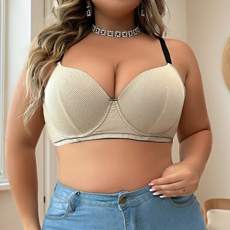 New large size underwear seamless bra with underwire push-up bra comfortable front button breathable bra