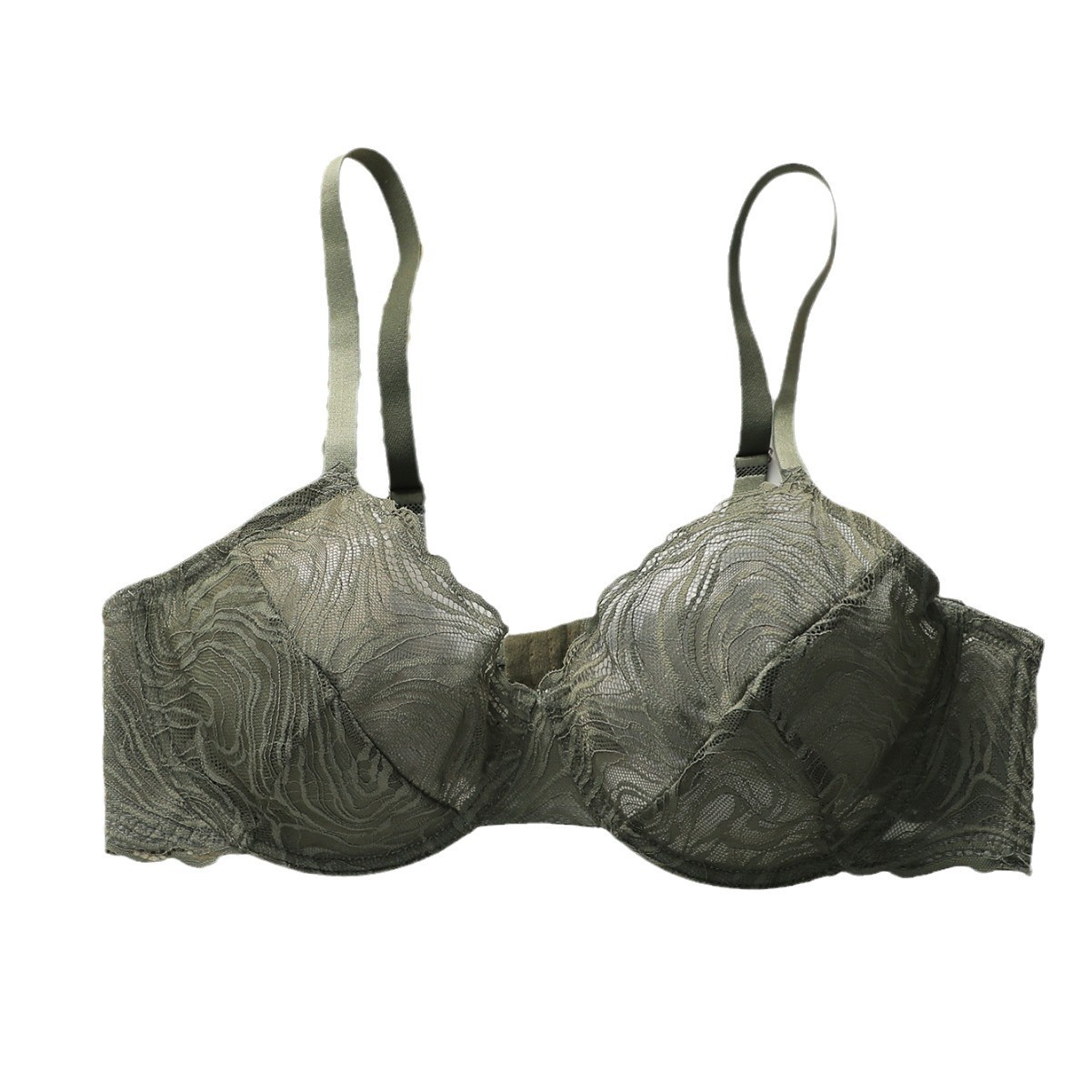 European and American sexy underwear for women, French ultra-thin see-through lace underwear, big breasts, anti-sagging bra set