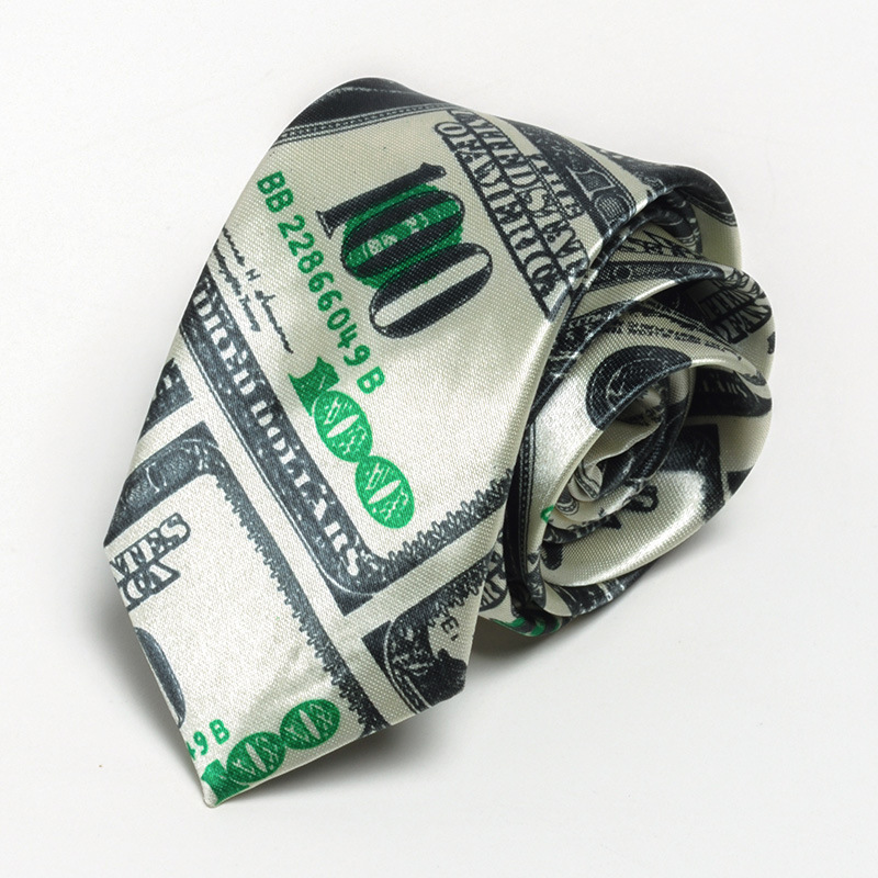 Korean fashion casual tie 5cm British narrow version trendy male and female student personalized poker tie hip hop club