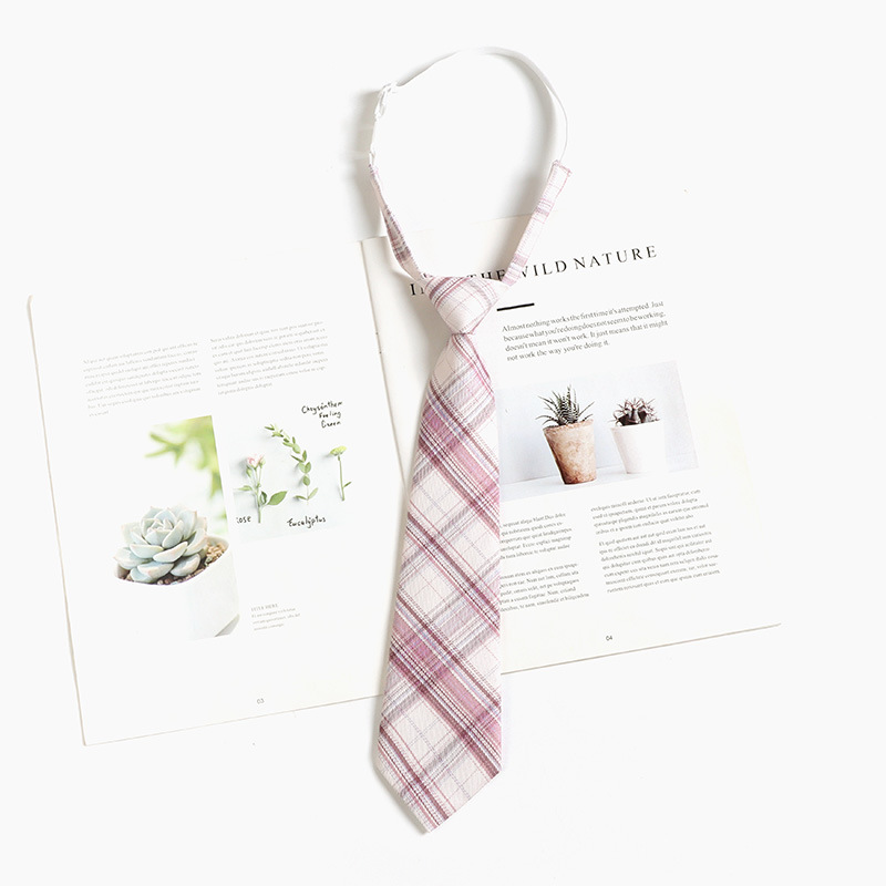 Pink tie female college style jk Japanese style lazy free shirt decoration pink bow clothes accessories bow tie