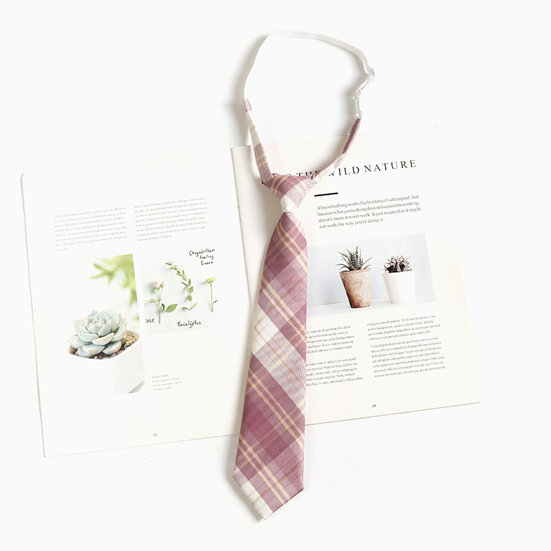 Pink tie female college style jk Japanese style lazy free shirt decoration pink bow clothes accessories bow tie