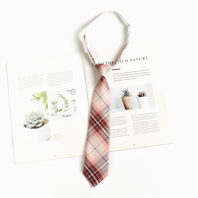 Pink tie female college style jk Japanese style lazy free shirt decoration pink bow clothes accessories bow tie