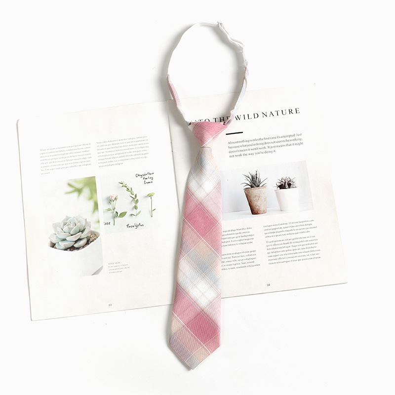 Pink tie female college style jk Japanese style lazy free shirt decoration pink bow clothes accessories bow tie