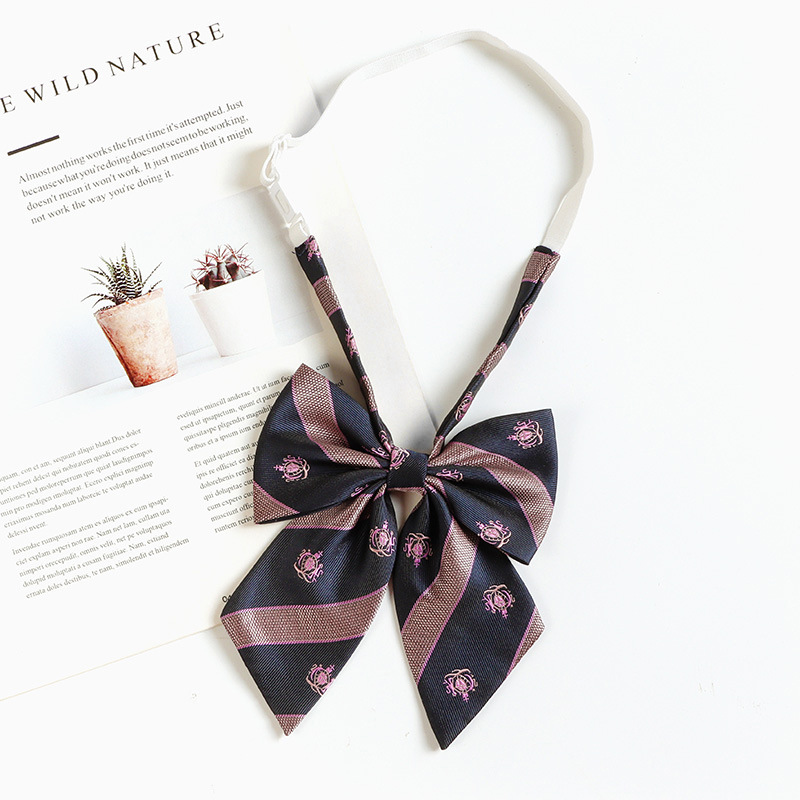 Pink tie female college style jk Japanese style lazy free shirt decoration pink bow clothes accessories bow tie