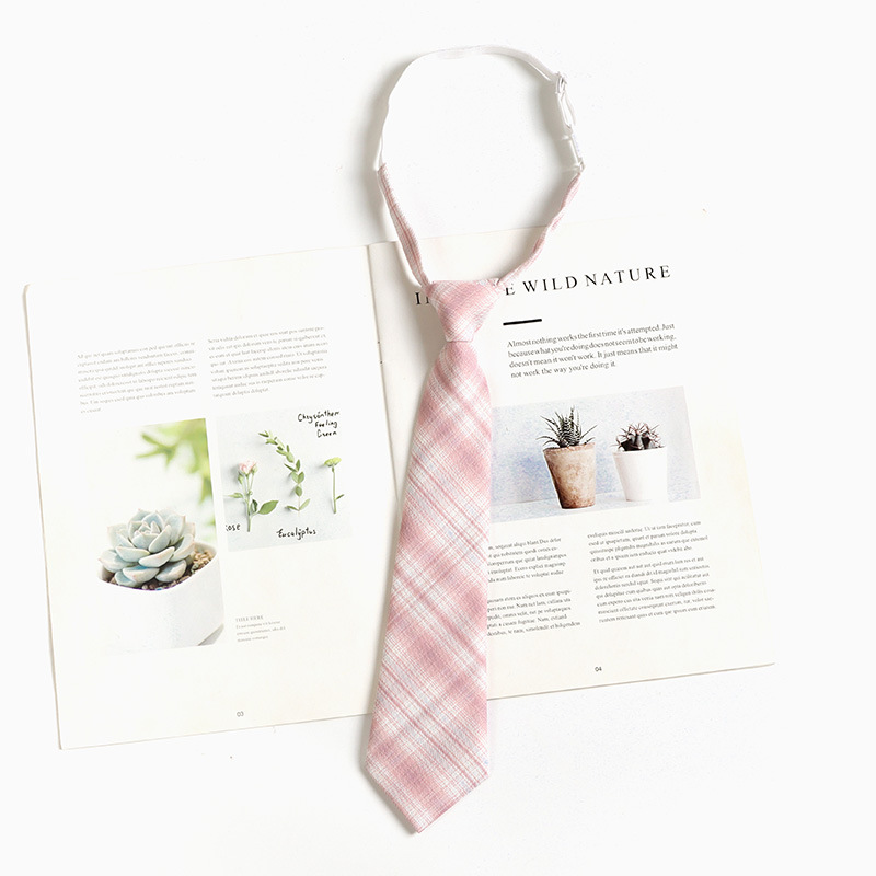 Pink tie female college style jk Japanese style lazy free shirt decoration pink bow clothes accessories bow tie