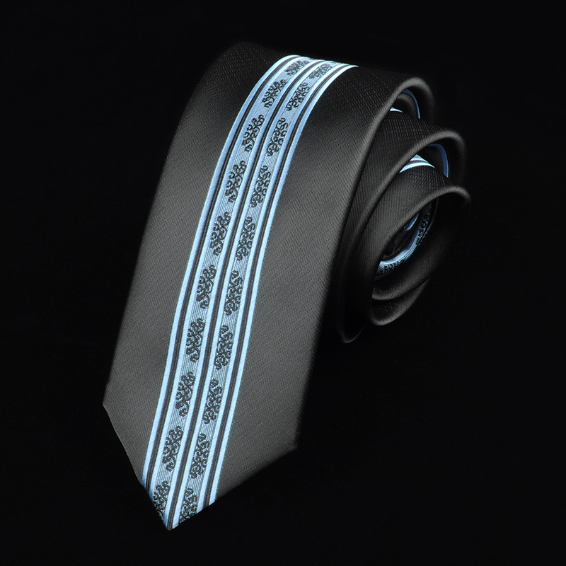 Casual tie men's Korean version narrow version 6cm black red positioning stripe men's business formal wear professional small tie