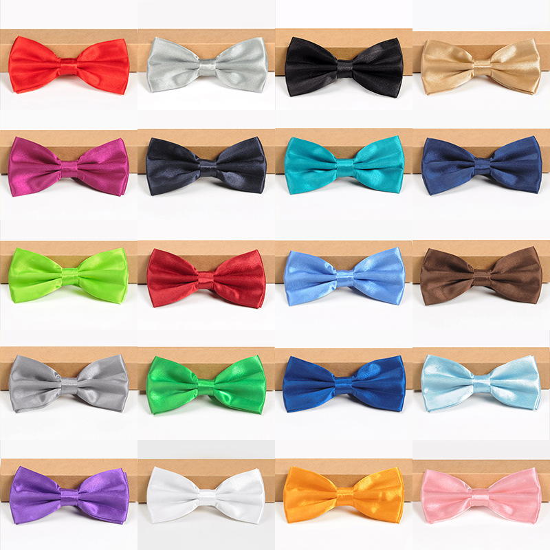 Men's groomsmen and groom's color bow tie men's wedding wedding British formal shirt bow tie red black bow tie