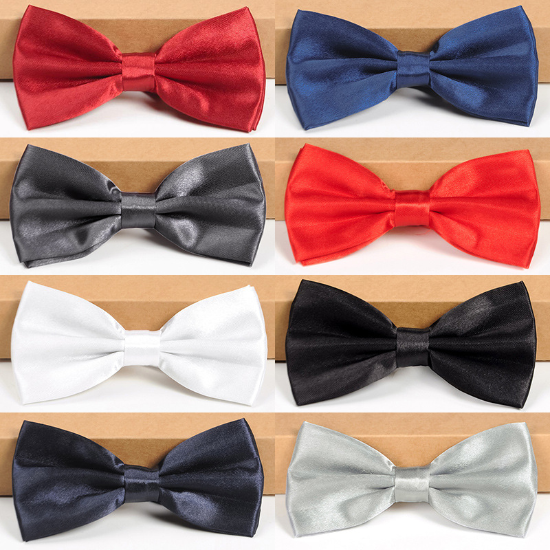 Men's groomsmen and groom's color bow tie men's wedding wedding British formal shirt bow tie red black bow tie