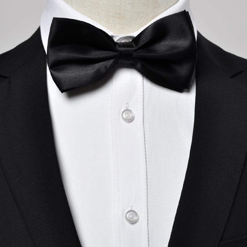 Men's groomsmen and groom's color bow tie men's wedding wedding British formal shirt bow tie red black bow tie