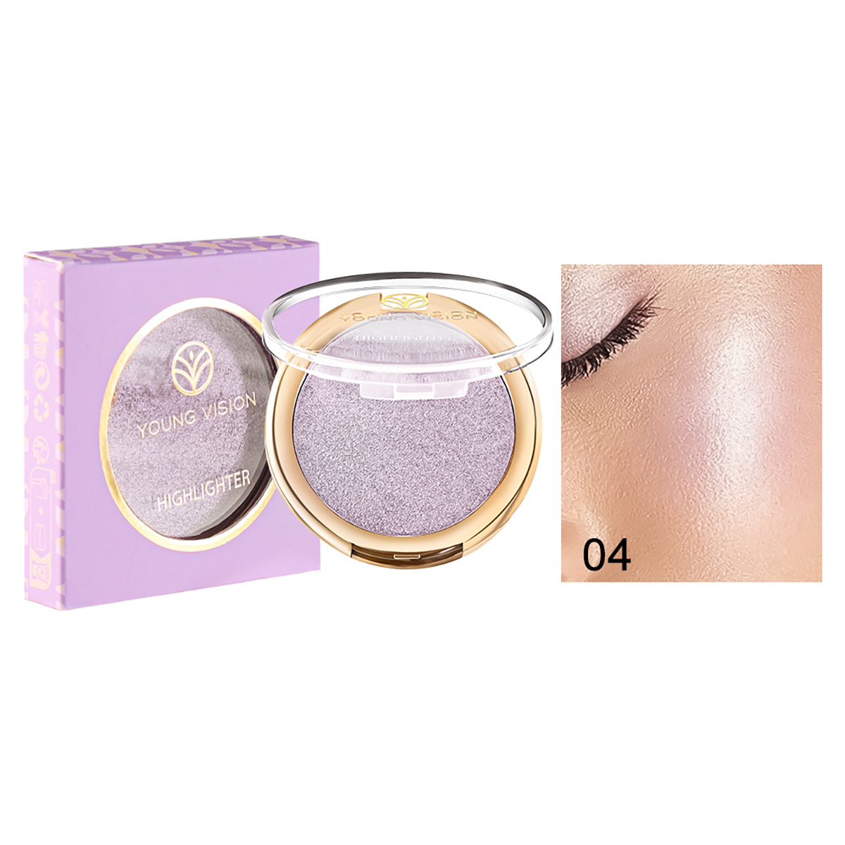 YOUNG VISION Baked Powder Polarizing Highlighting Powder, Setting and Contouring Powder, Contouring and Three-dimensional Nose Shadow