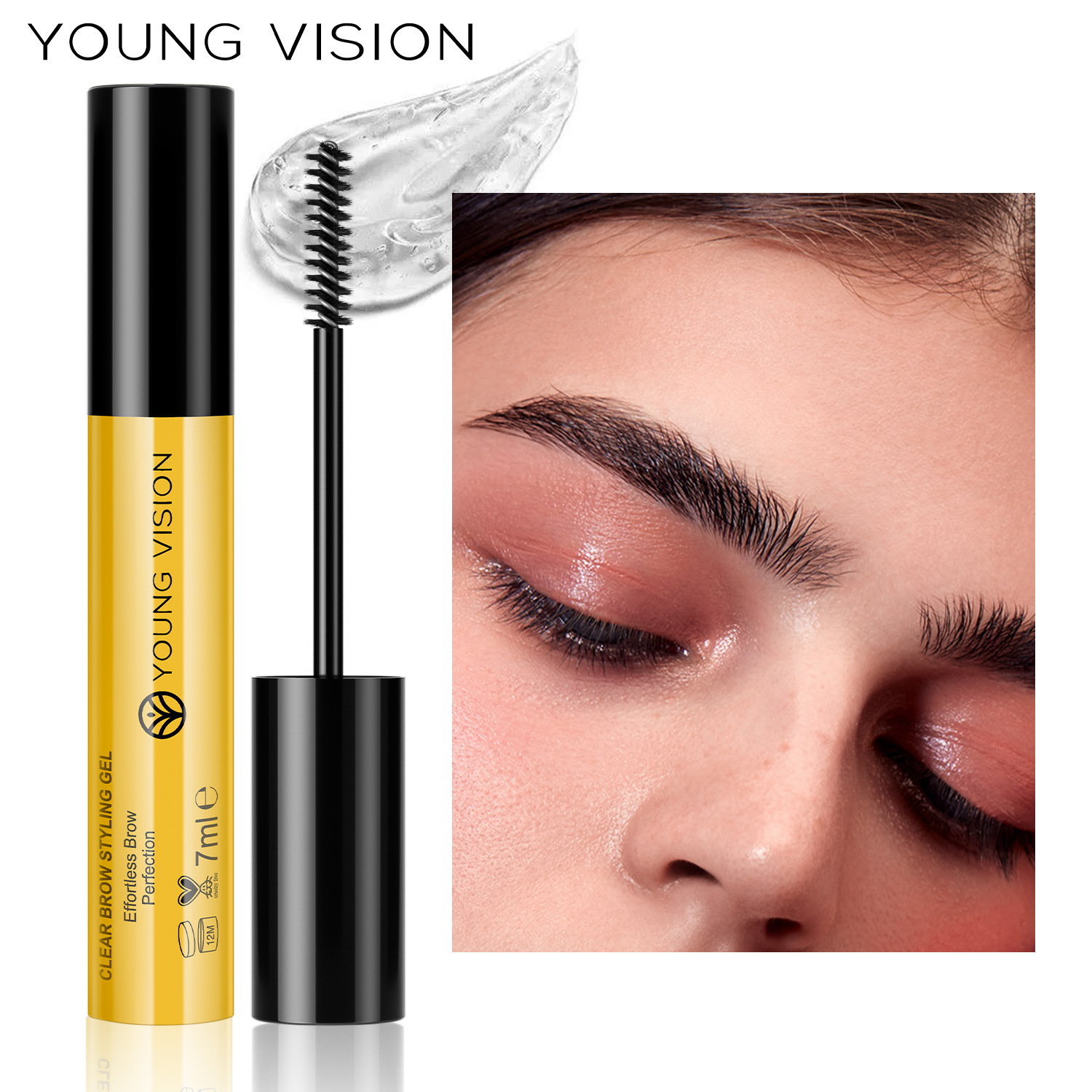 YOUNG VISION Shaping Eyebrow Gel Transparent Natural Three-dimensional Eyebrow Gel Large Brush Head