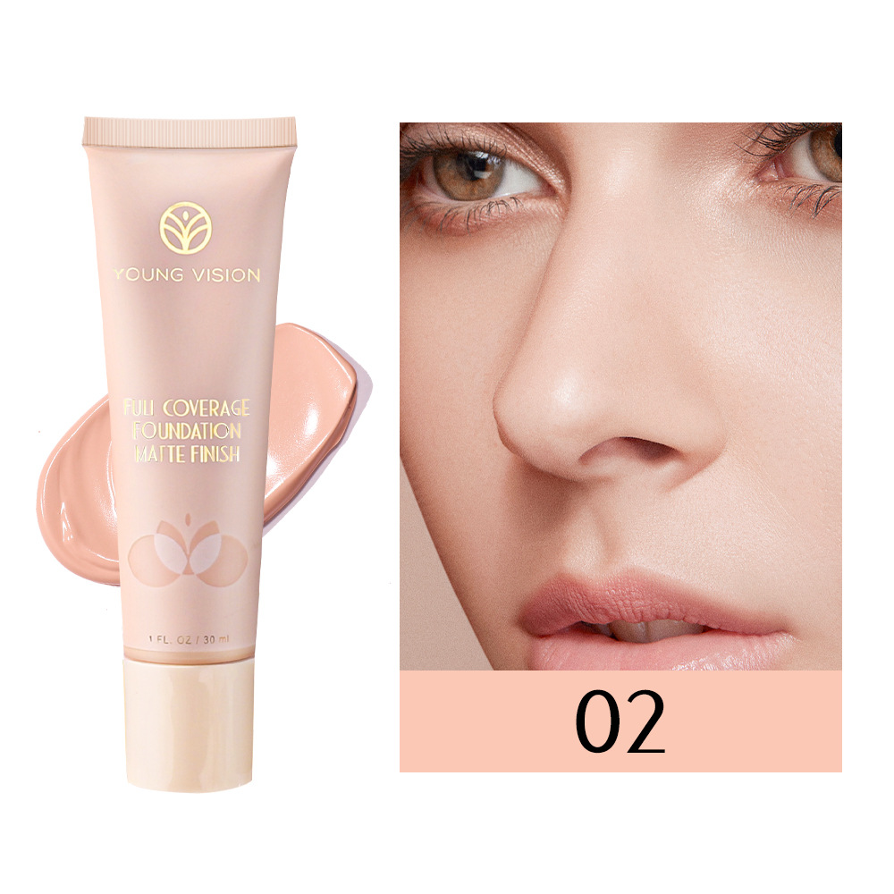YOUNG VISION 6-color matte liquid foundation and wheat-colored contouring foundation cream