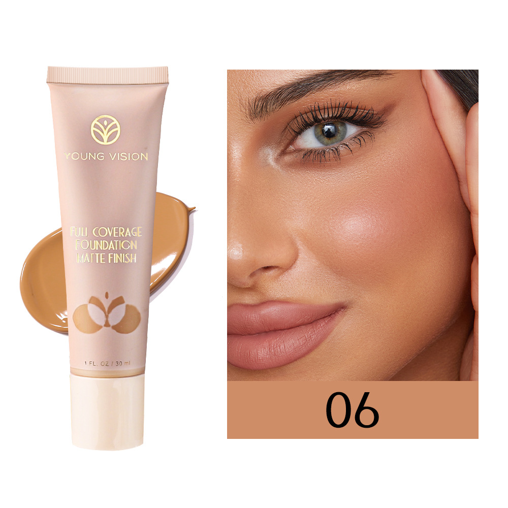 YOUNG VISION 6-color matte liquid foundation and wheat-colored contouring foundation cream
