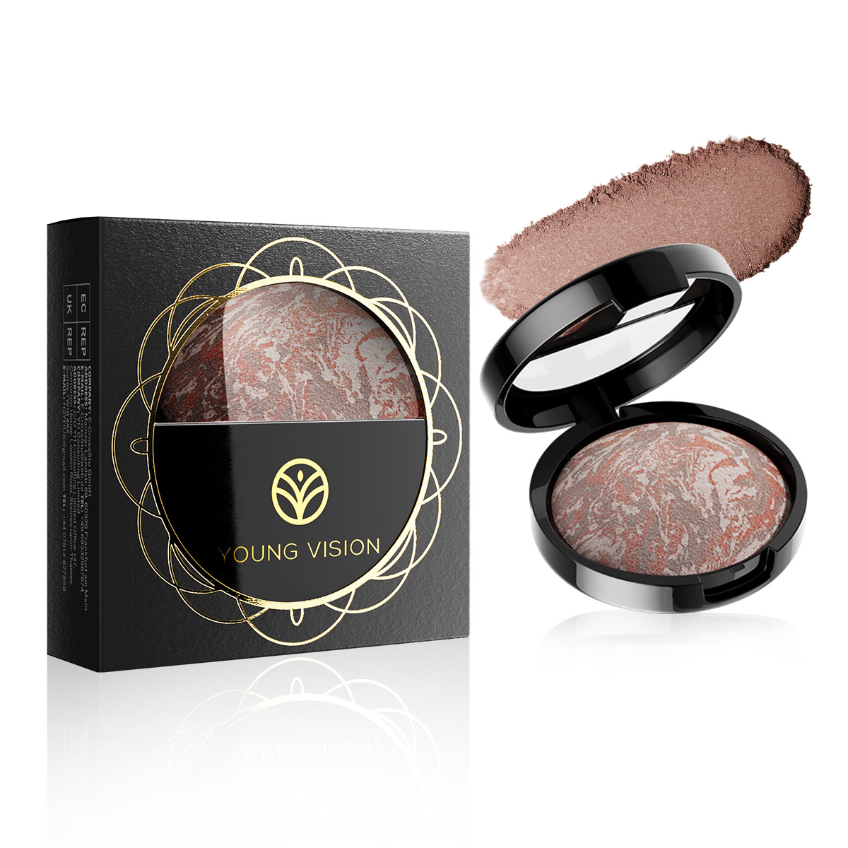 YOUNG VISION 4-Color Pork Belly Baked Powder Foundation Fine and Silky Powder to Modify Skin Color Setting Powder