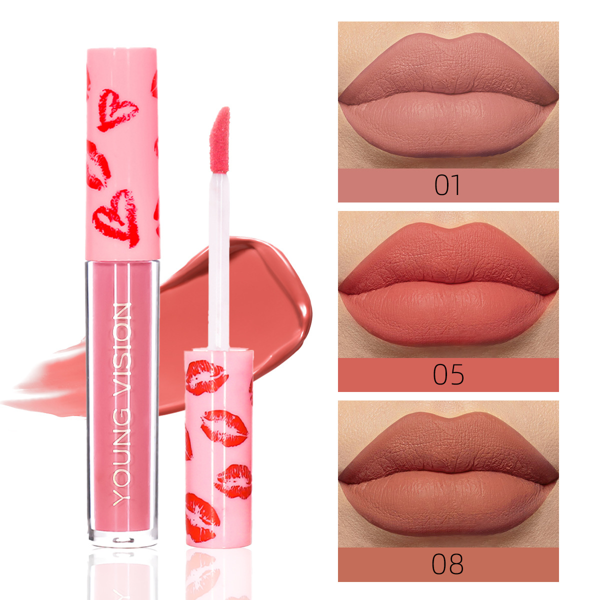 YOUNG VISION 12-color single matte matte velvet lip glaze lip gloss liquid lipstick is not easy to fade
