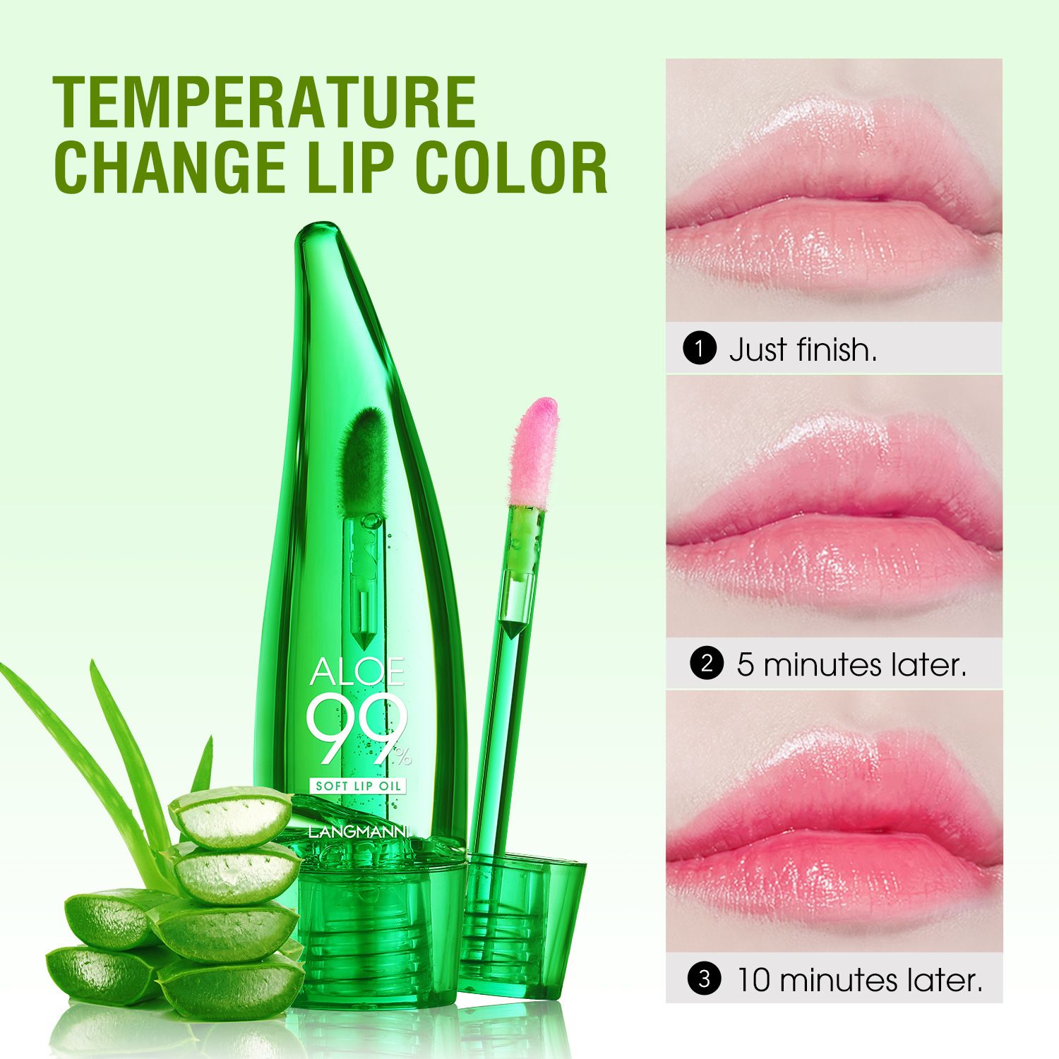 langmannni aloe vera lip gloss warm color changing lip glaze zi moisturizing lip balm lip oil