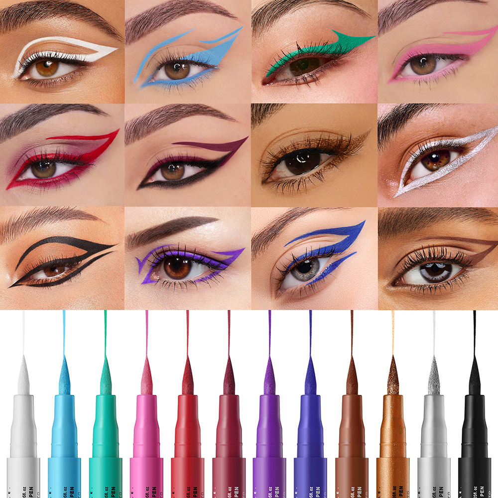 LANGMANNI liquid twelve-color eyeliner single matte  anti-smudge  eyeliner  liquid twelve-color eyeliner