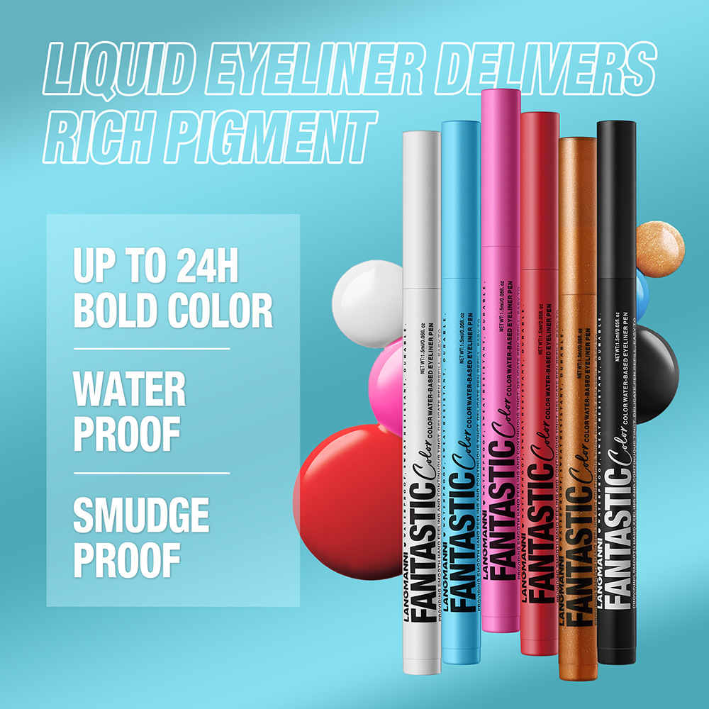 LANGMANNI liquid twelve-color eyeliner single matte  anti-smudge  eyeliner  liquid twelve-color eyeliner view 2