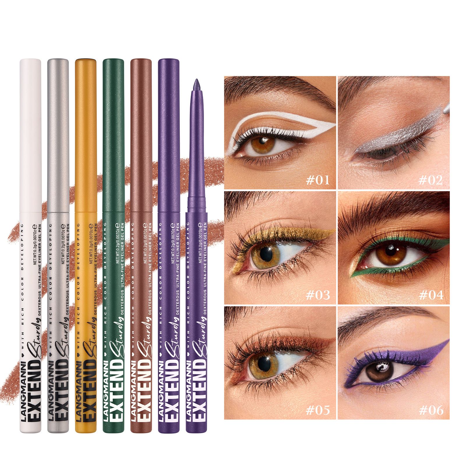 LANGMANNI twelve-color single eyeliner gel pen rotating eyeliner  twelve-color single