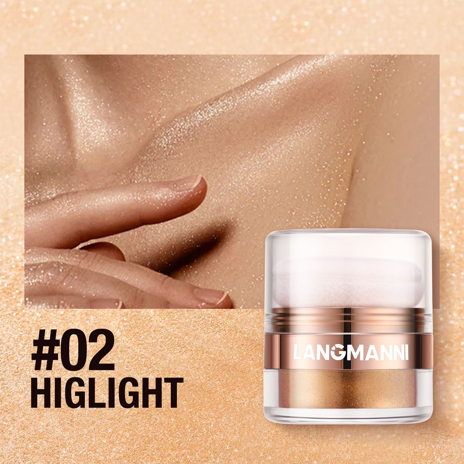 LANGMANNI Highlight Loose Powder, Face and Body Blush Contouring Powder  Contouring Powder