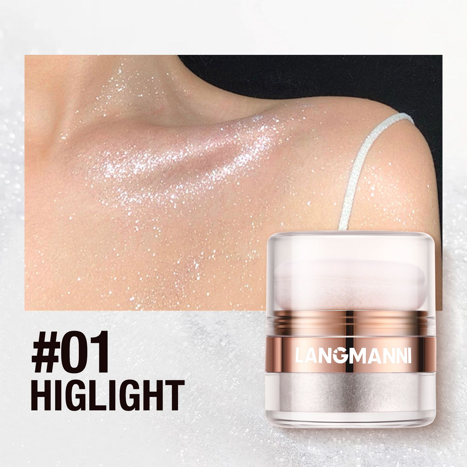 LANGMANNI Highlight Loose Powder, Face and Body Blush Contouring Powder  Contouring Powder
