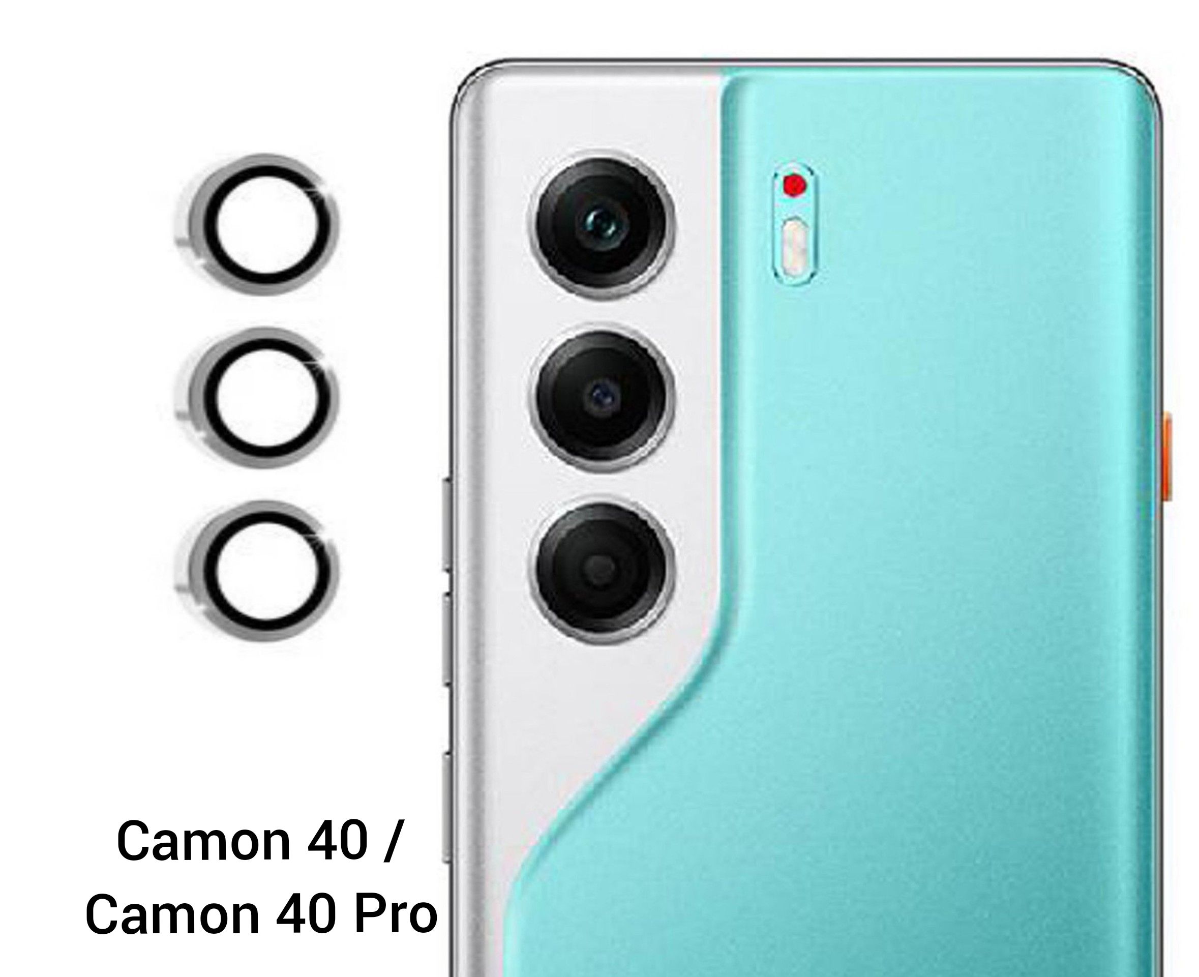 Tecno Camon 40/Camon 40 Pro 3-Piece Metal Ring Camera Lens Protector