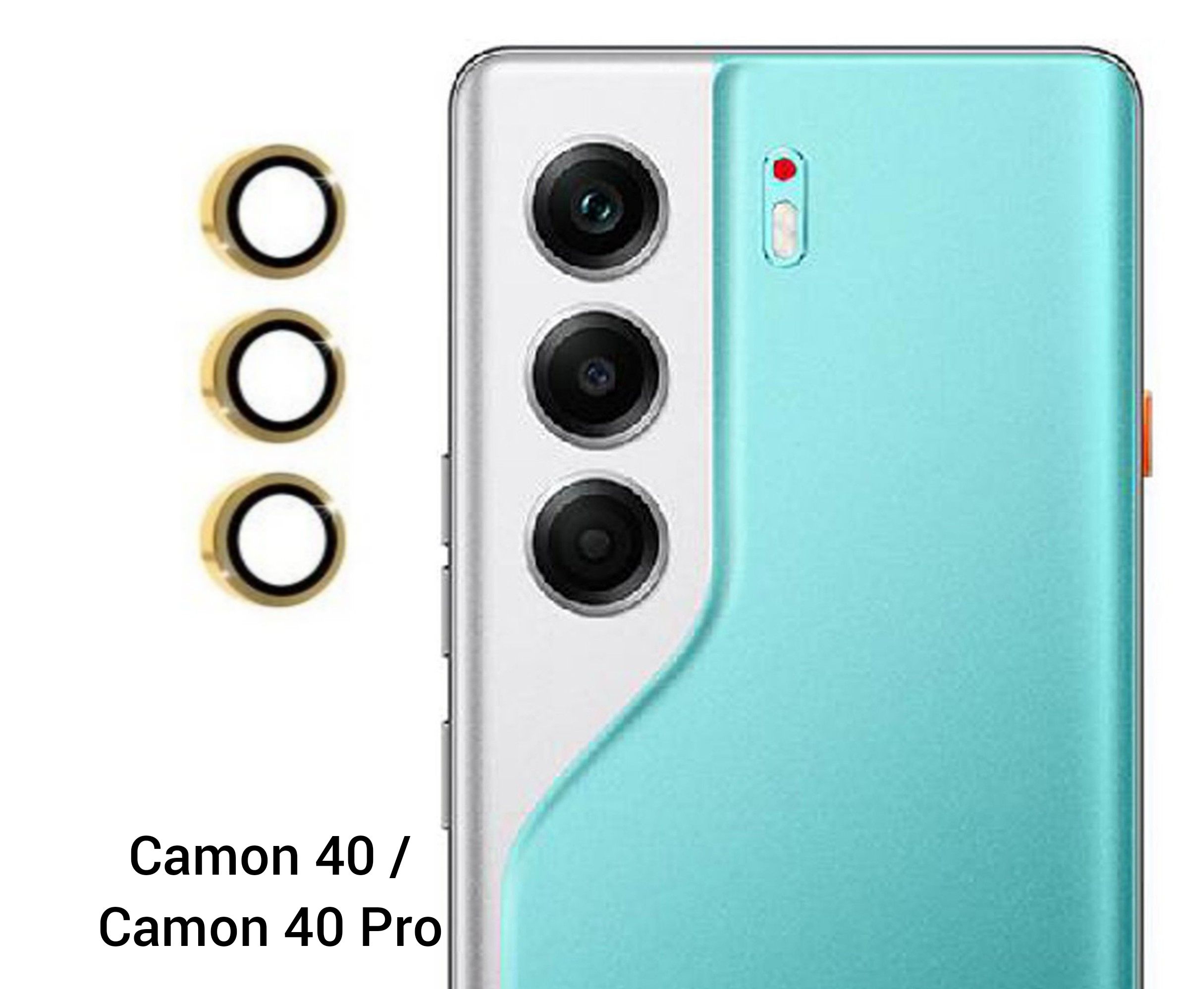 Tecno Camon 40/Camon 40 Pro 3-Piece Metal Ring Camera Lens Protector