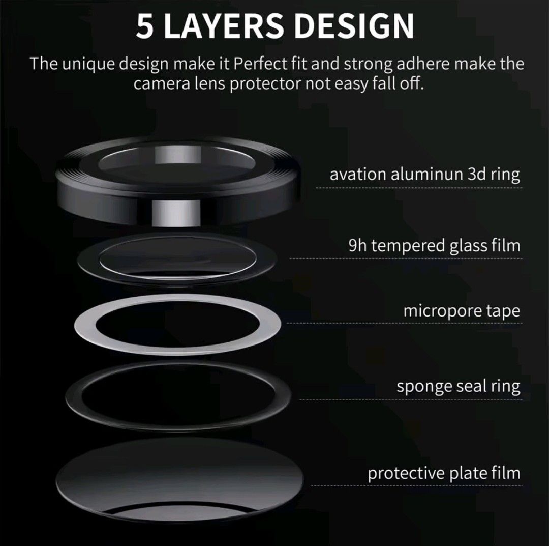 Tecno Camon 40/Camon 40 Pro 3-Piece Metal Ring Camera Lens Protector