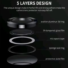 Tecno Camon 40/ 40 Pro ,Camon 50/50 Pro/50 Ultra (Black,Silver,Gold) Metal Ring Camera Lens Protector