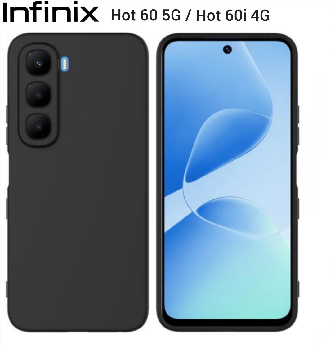 Infinix Hot 60 5G/ Hot 60i 4G Black soft silicone phone case/cover