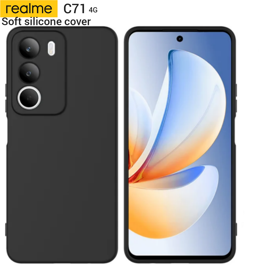 Realme C71,C75 4G Black soft silicone phone case/cover