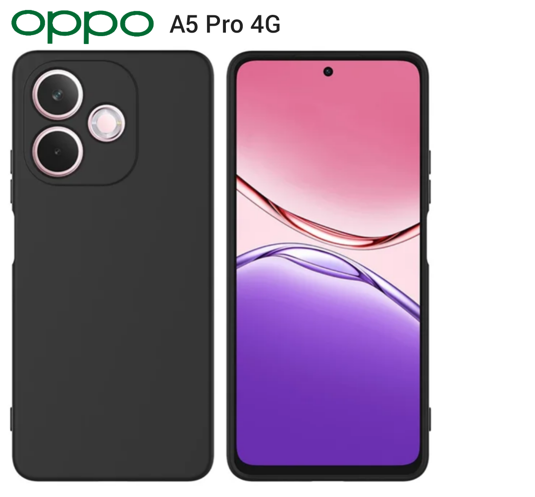 For Oppo A5 (5G/4G/A5m) ,  A5 Pro 4G ,  A5x (4G/5G) Black soft silicone phone case/cover