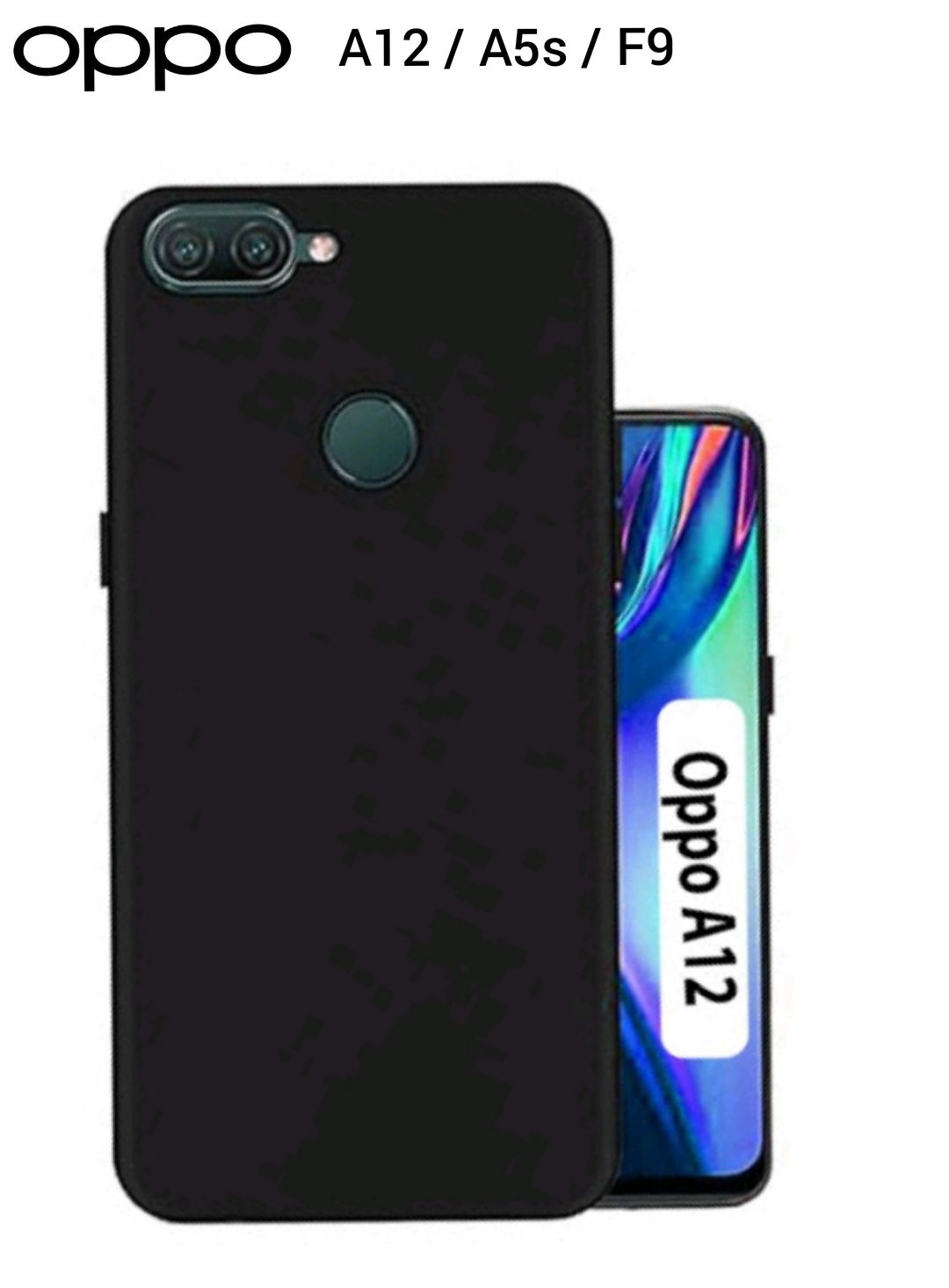 For Oppo A5/A3s (2018) , Oppo A5s/A12/F9 Black soft silicone phone Case/Cover