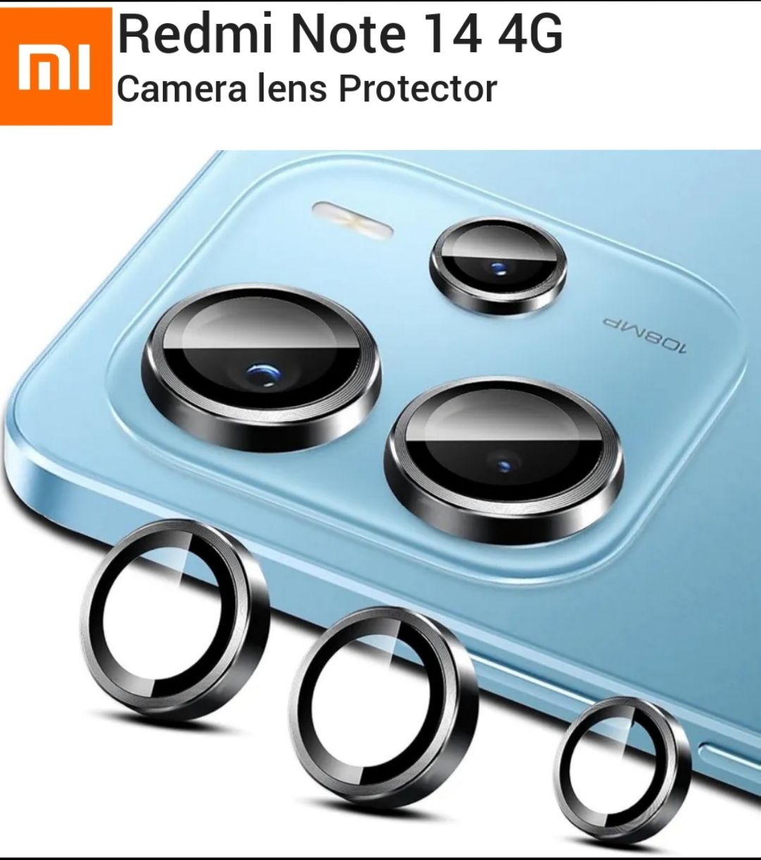 Xiaomi Redmi Note 14 4G (Not 5G) 3-Piece Metal Ring Camera lens protector