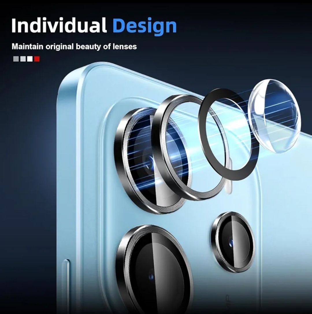 Xiaomi Redmi Note 14 4G (Not 5G) 3-Piece Metal Ring Camera lens protector