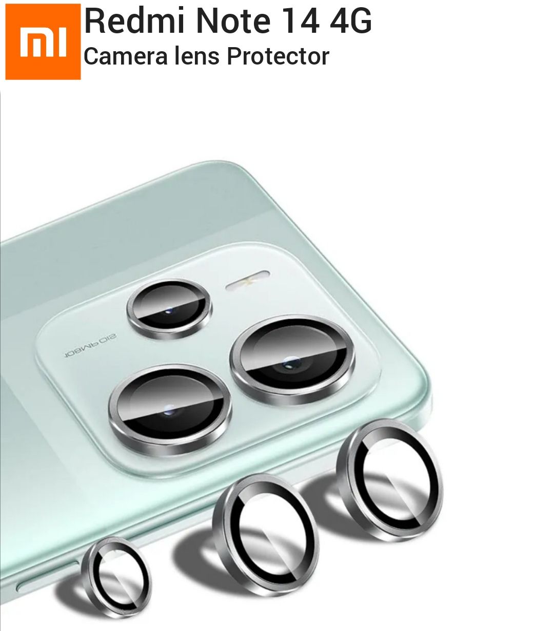 Xiaomi Redmi Note 14 4G (Not 5G) 3-Piece Metal Ring Camera lens protector