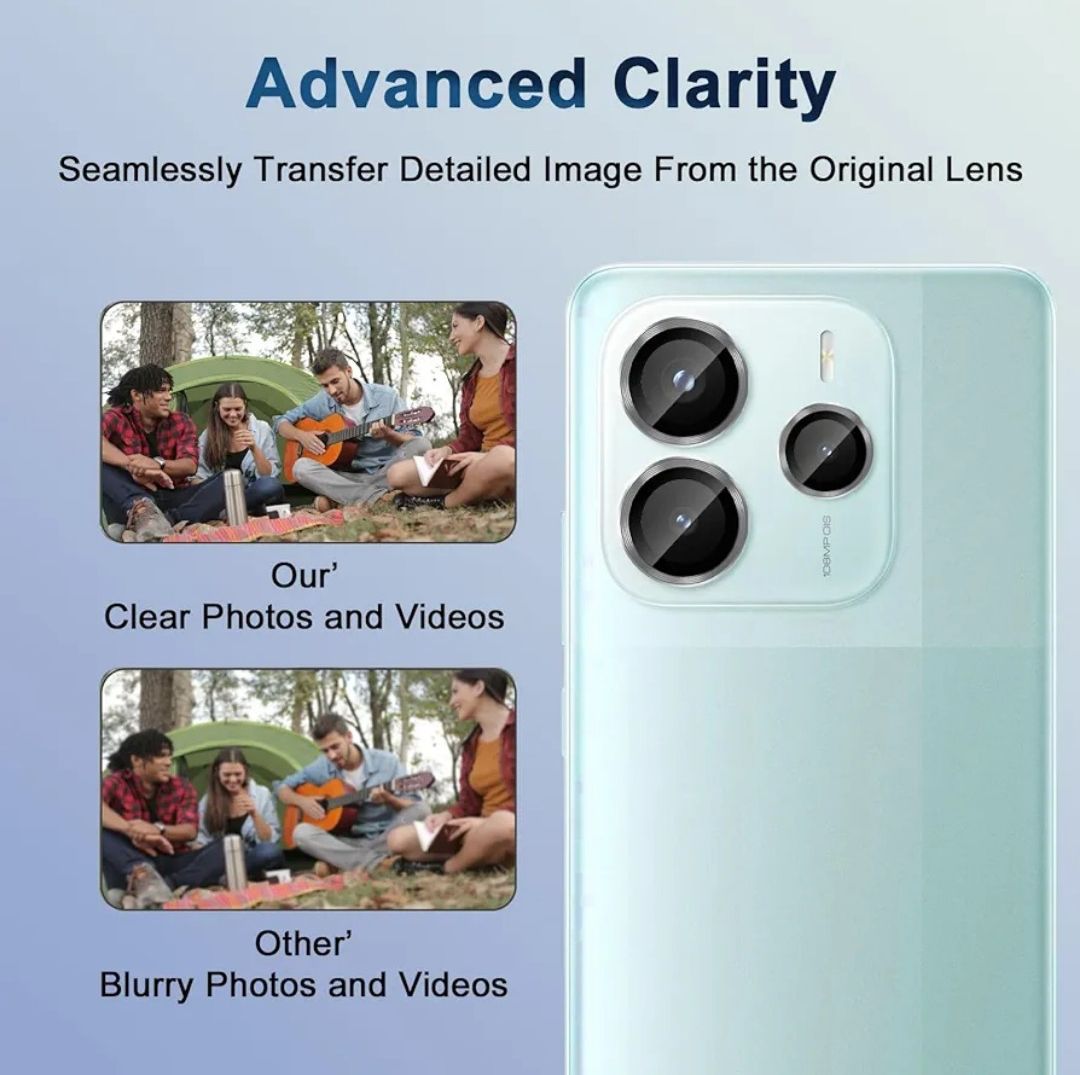 Xiaomi Redmi Note 14 4G (Not 5G) 3-Piece Metal Ring Camera lens protector