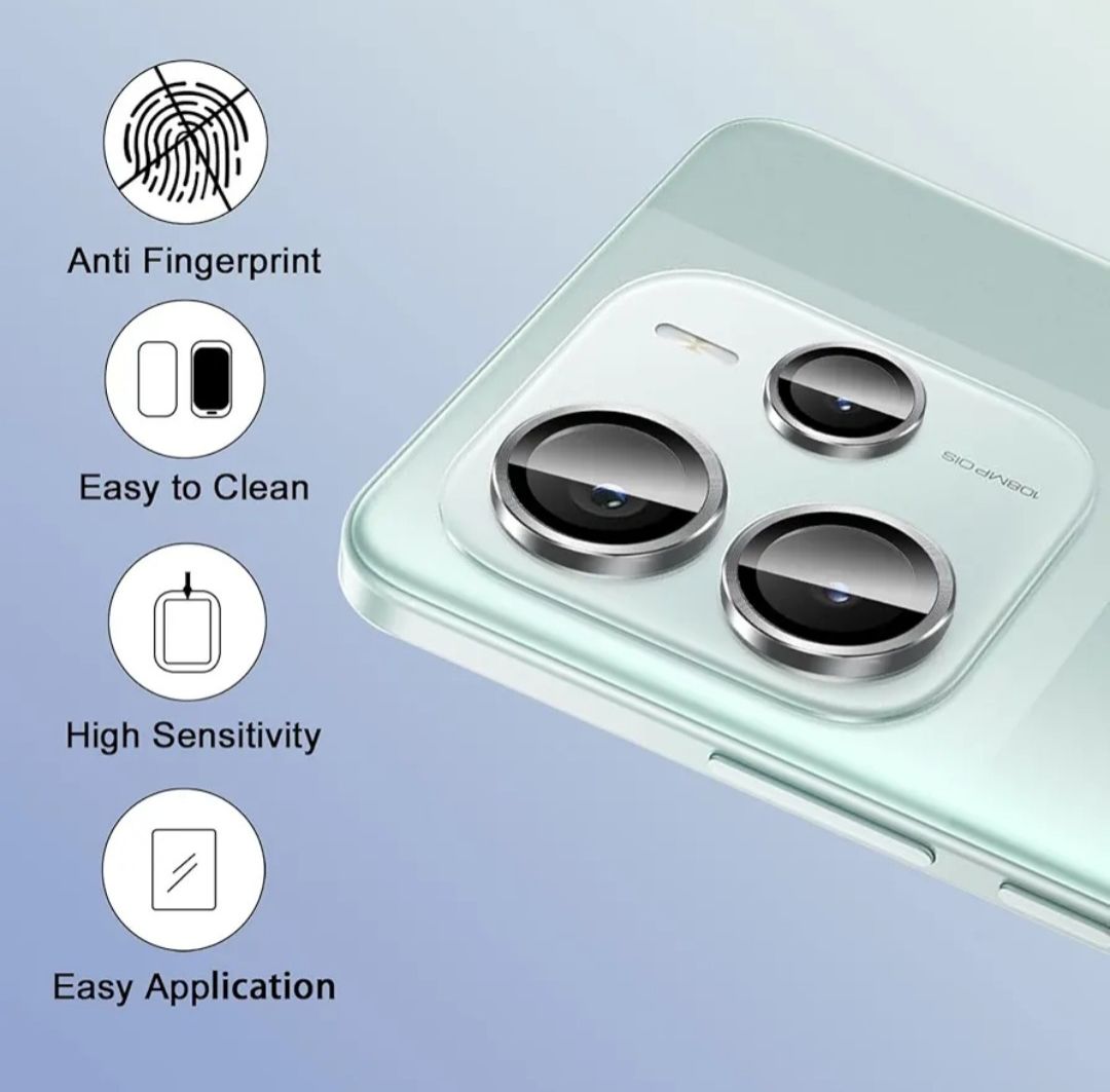 Xiaomi Redmi Note 14 4G (Not 5G) 3-Piece Metal Ring Camera lens protector