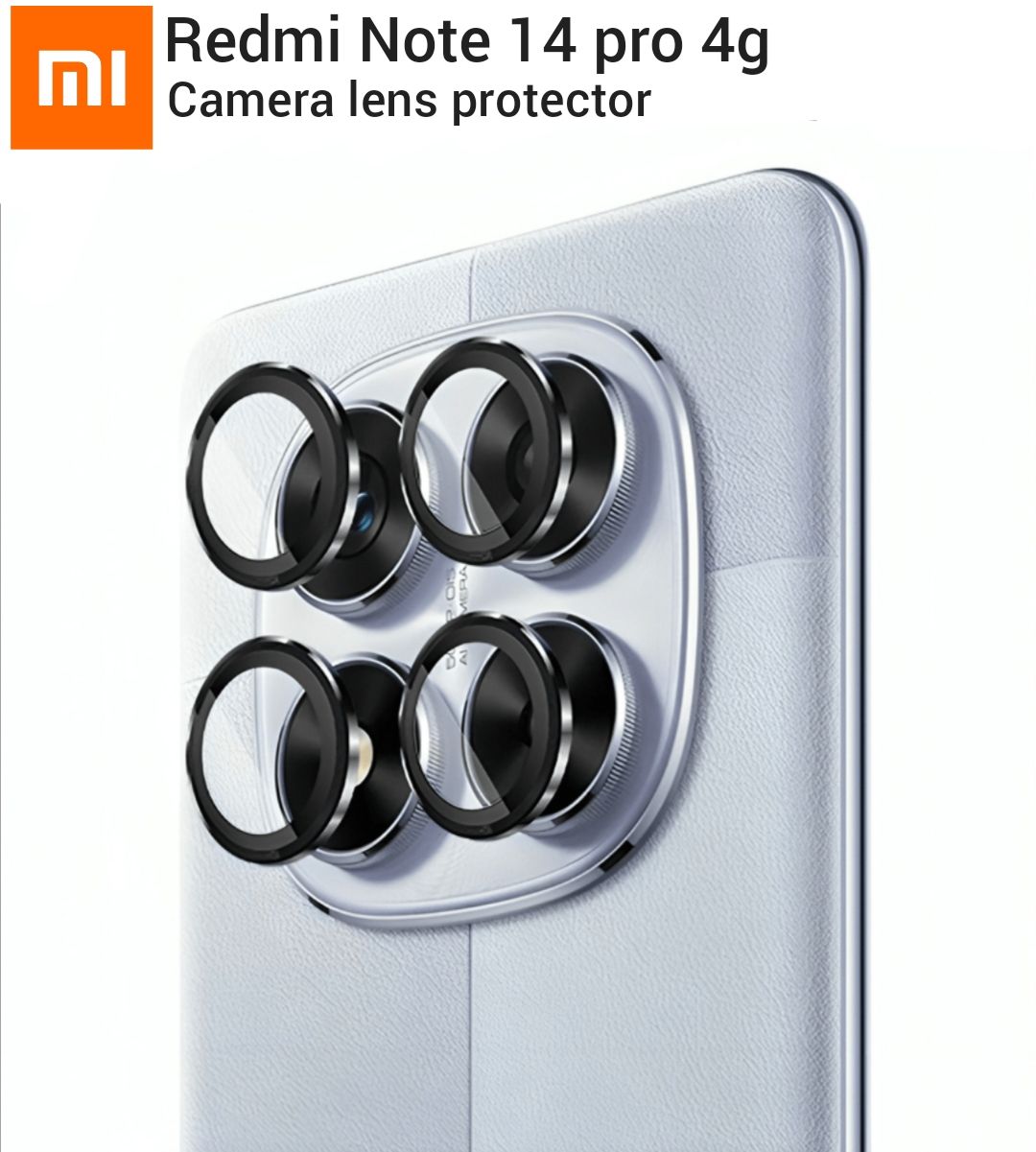 Xiaomi Redmi Note 14 Pro 4G 4-Piece Metal Ring Camera Lens Protector