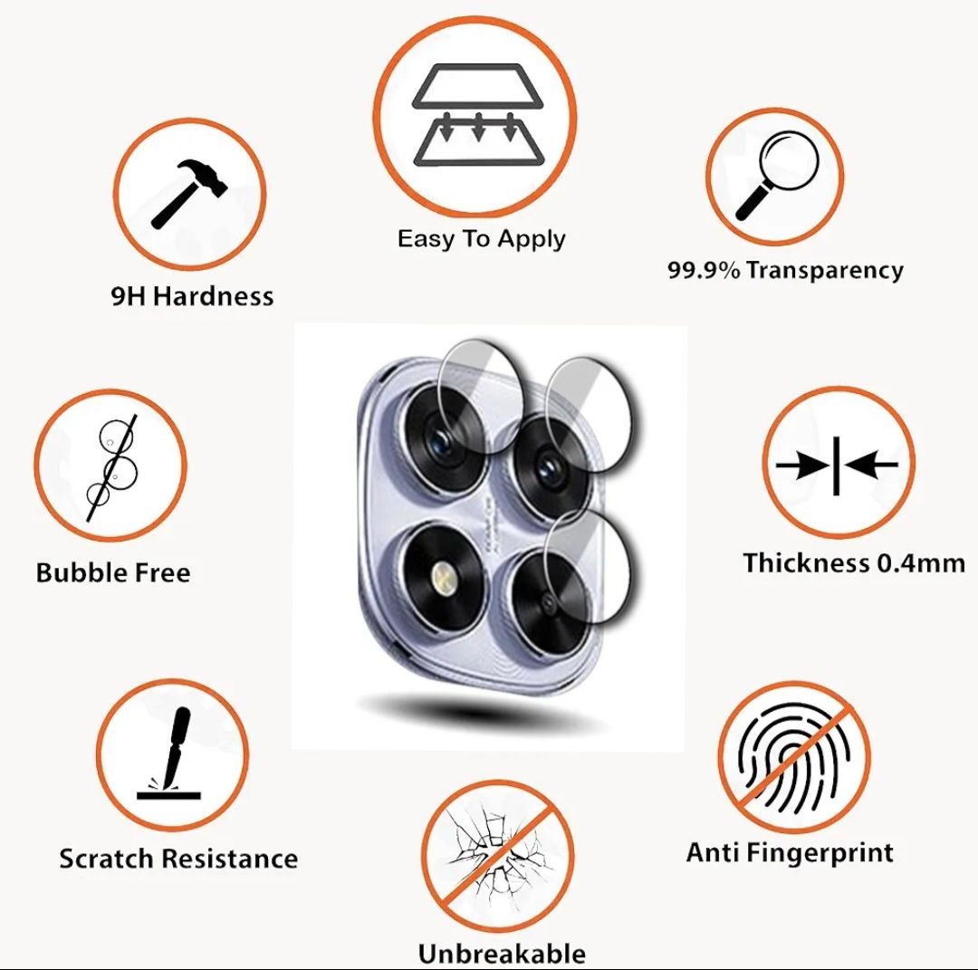 Xiaomi Redmi Note 14 Pro 4G 4-Piece Metal Ring Camera Lens Protector