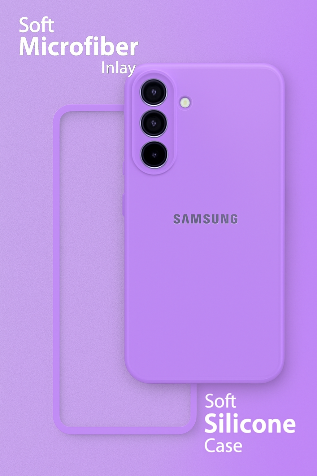 Samsung Galaxy A04s, A05s, A14, A15, A16, A17 ,A24, A25, A26, A34, A35, A36, A54, A55, A56 Light purple (lilac)Original Liquid silicone phone Case/Cover