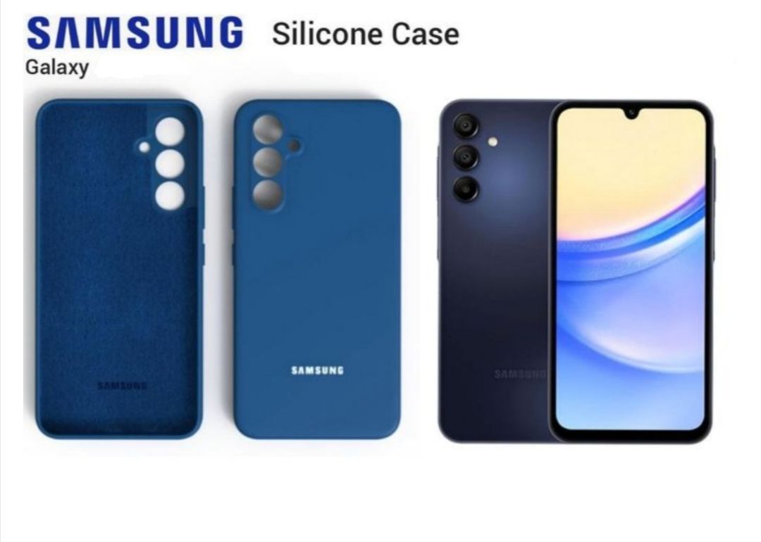 Samsung Galaxy A04s, A05s, A14, A15, A16, A17 , A24, A25, A26, A34, A35, A36, A54, A55,A56 Blue Original Liquid silicone phone Case/Cover